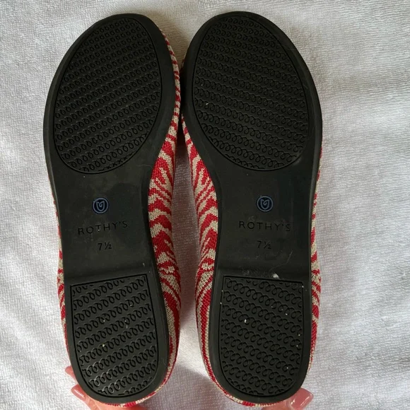 Rothy’s Red Zebra Loafers, Size 7.5, VGUC - Picture 2 of 9